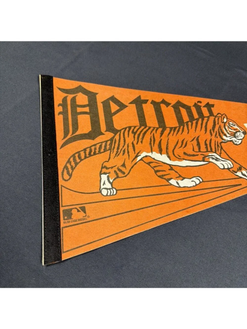 Vintage Detroit Tigers Baseball Pennant 1970s Era Cloth Felt -A